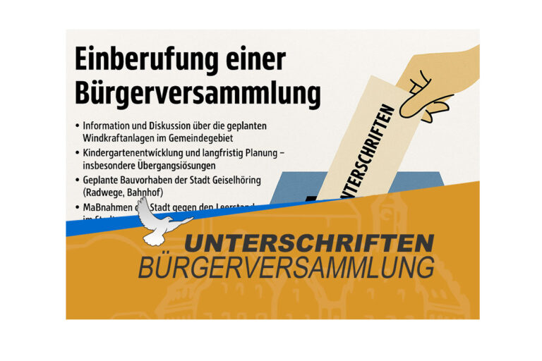 Bürgerversammlung Unterschriftenliste 2025