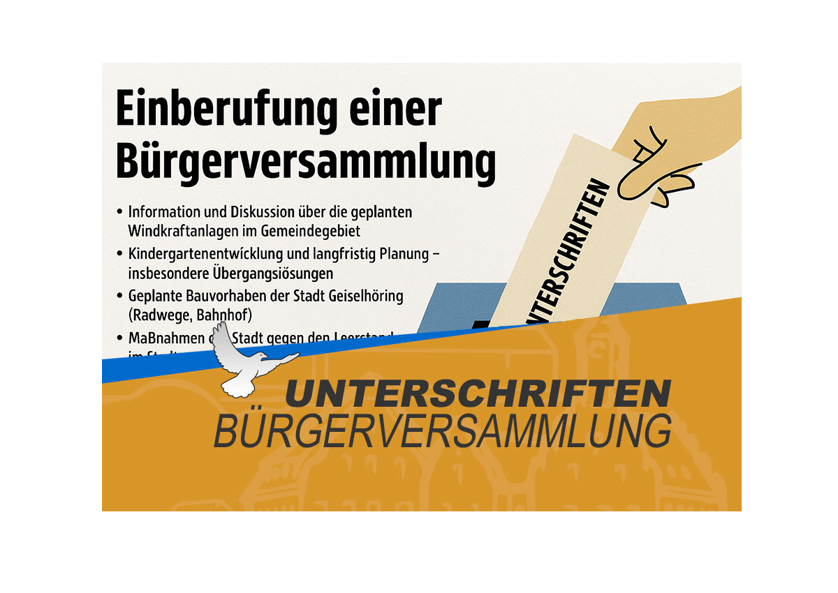 Bürgerversammlung 2025 in Geiselhöring – Jetzt unterschreiben!