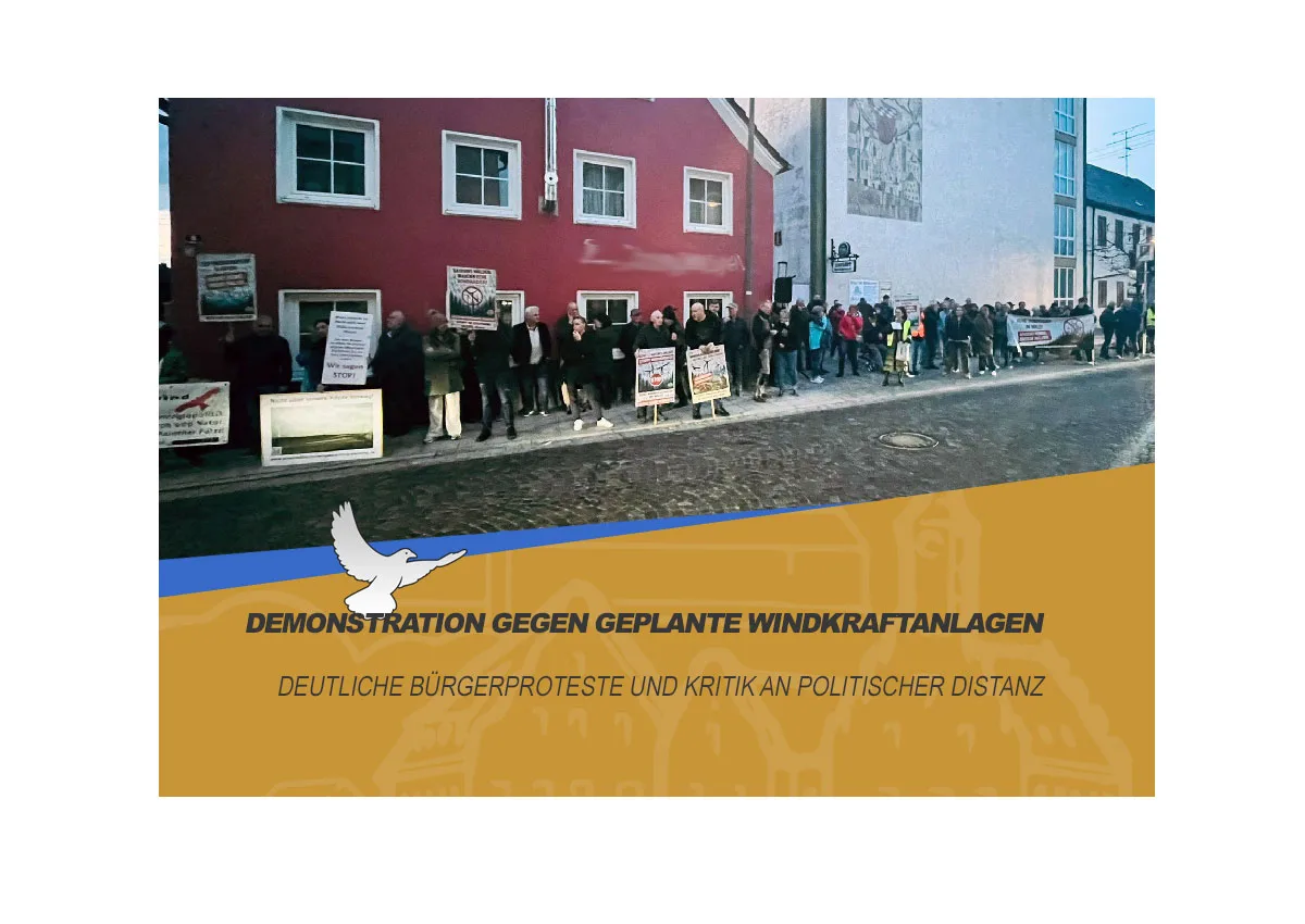Demonstration gegen geplante Windkraftanlagen