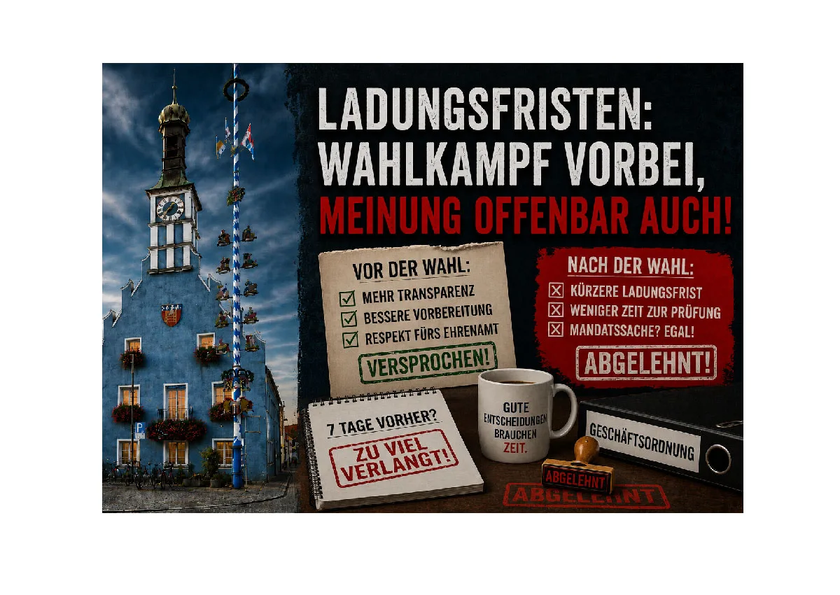 Antrag Ladungsfristen abgelehnt