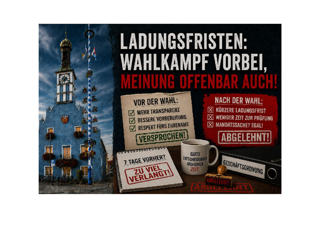 Antrag Ladungsfristen abgelehnt