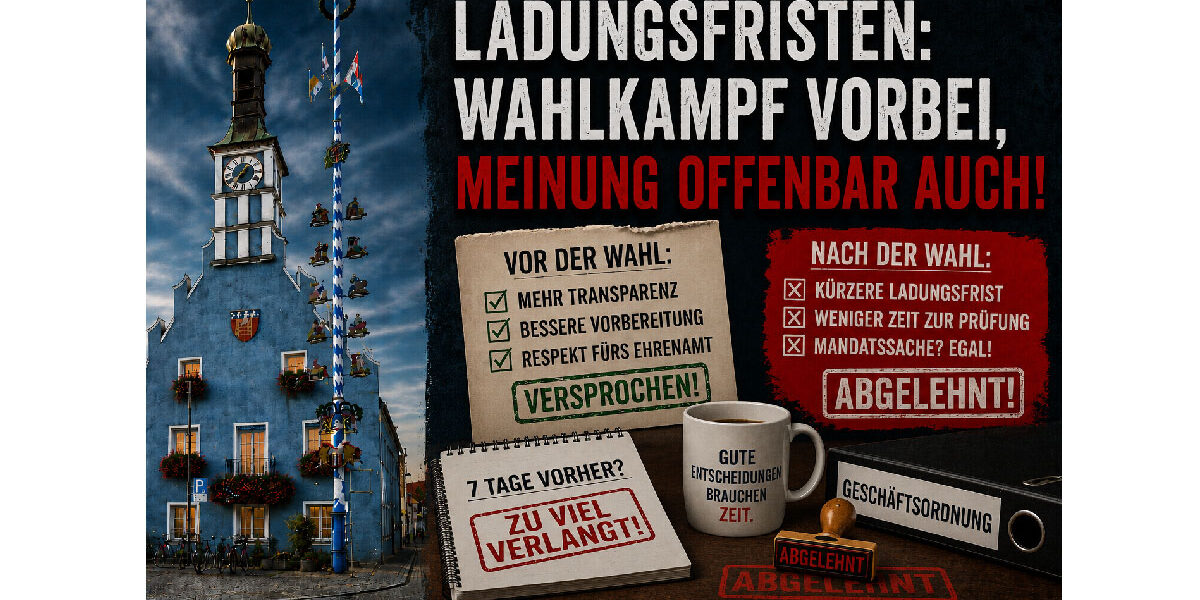 Antrag Ladungsfristen abgelehnt